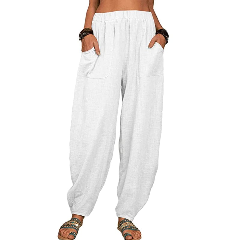 ✨Last Day 49% OFF✨Women's Solid Color Loose Cotton And Linen Casual Pants Buy 2 Get Free Shipping Today