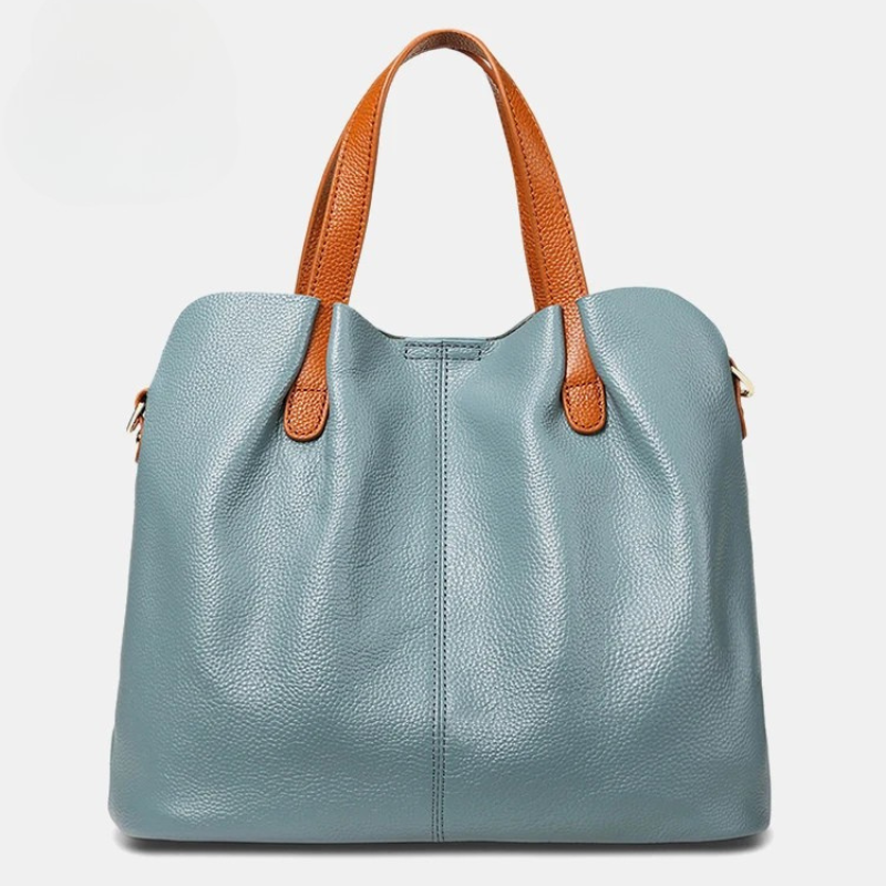 Genuine Leather Handbags Head Layer Cowhide Litchi Grain Women Handbag