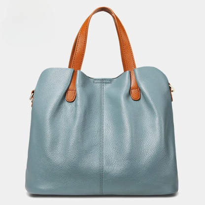 Genuine Leather Handbags Head Layer Cowhide Litchi Grain Women Handbag