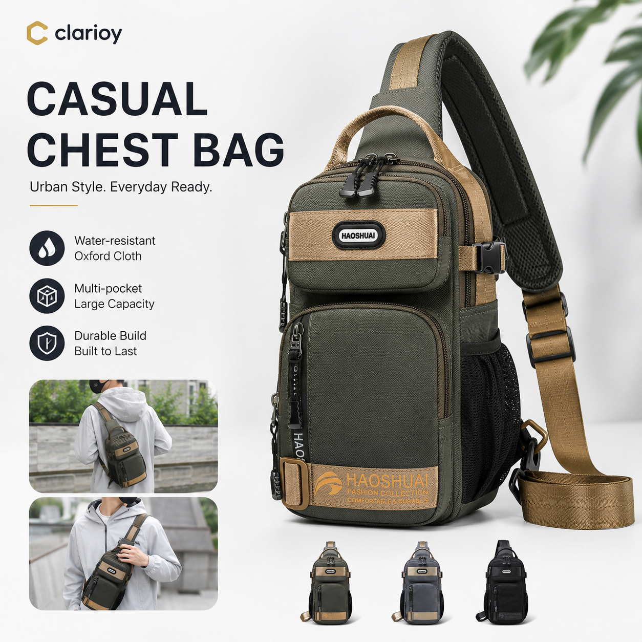 55% OFF💥Adjustable Oxford Cloth Chest Bag – Lightweight, durable & versatile