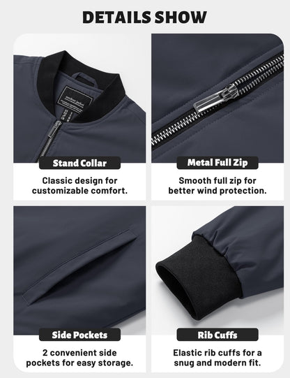 Men's Waterproof Windbreaker Bomber Casual Jackets
