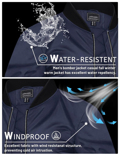 Men's Waterproof Windbreaker Bomber Casual Jackets