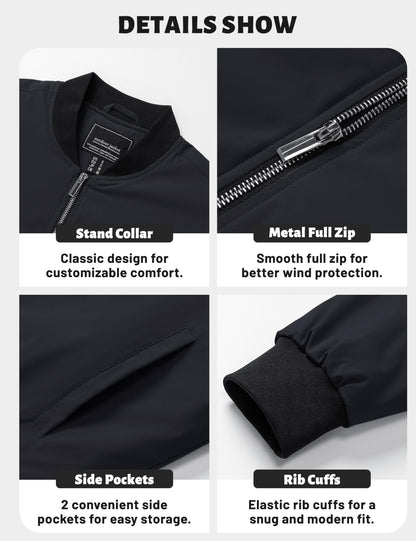 Men's Waterproof Windbreaker Bomber Casual Jackets