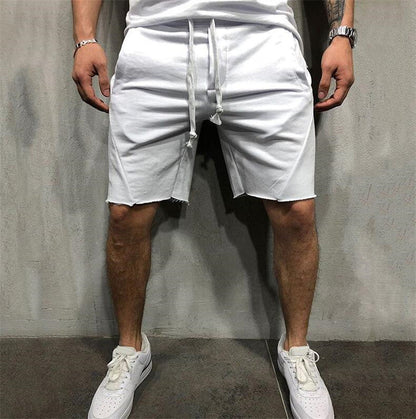 Nexenri Loose Plain Elastic Waist Shorts