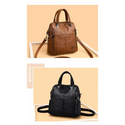 High Quality PU Leather Backpack Women Shoulder Bags Multifunction Travel Backpack