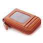 Unisex RFID Blocking Leather Wallet with Zipper & ID Card Holder