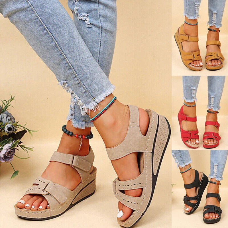 Women's wedge straps Open Toe Walking Shoes
