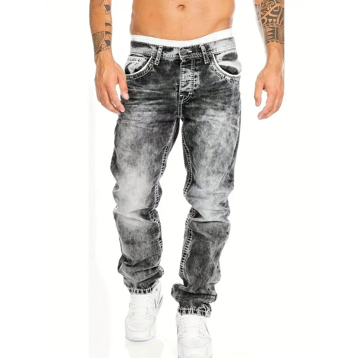 Men's Fashion Creative Stretch Denim Jeans,Minimalist Style Suitable
