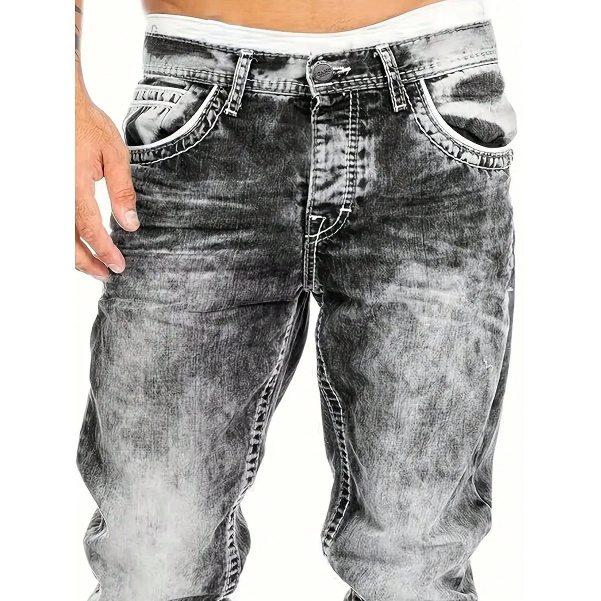 Men's Fashion Creative Stretch Denim Jeans,Minimalist Style Suitable