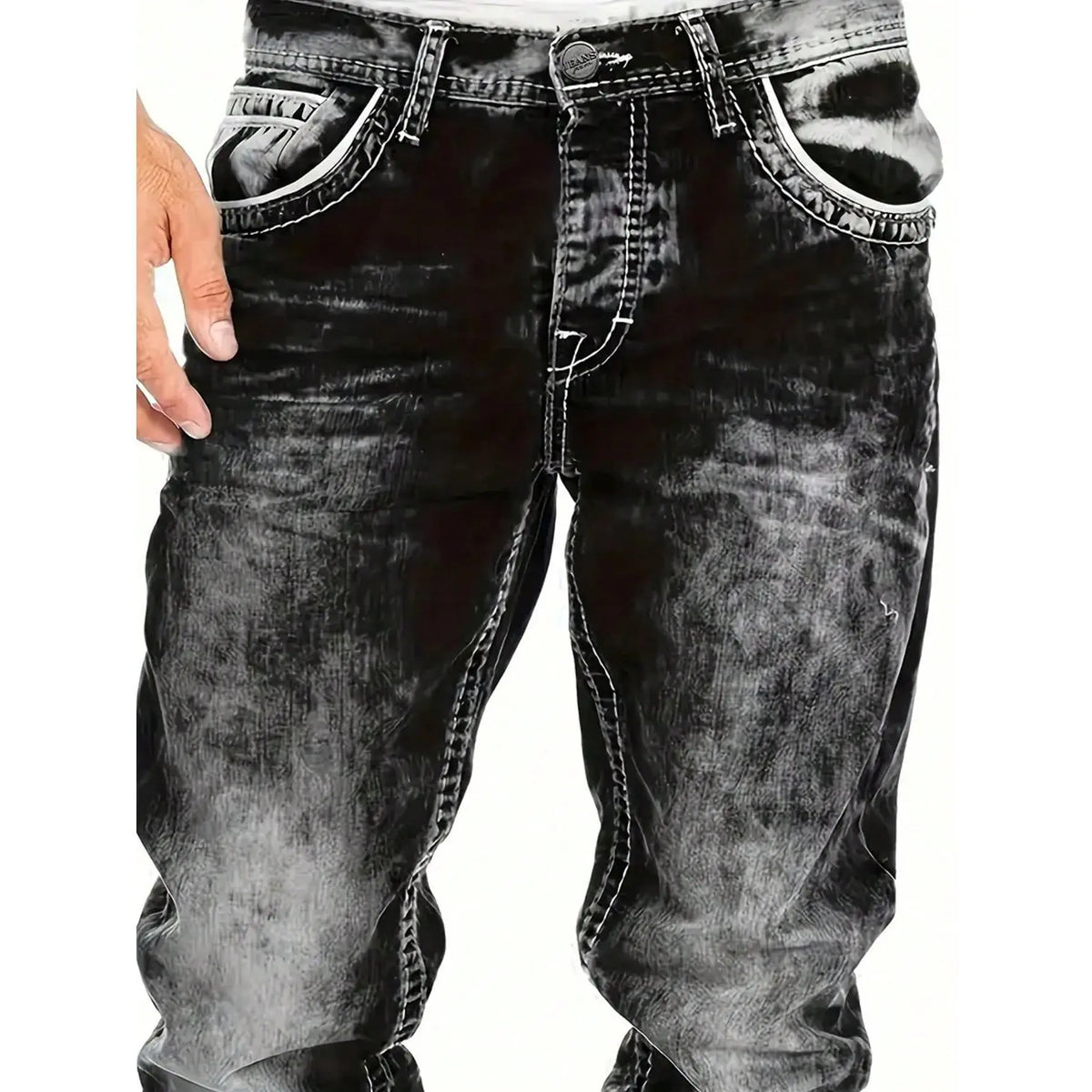 Men's Fashion Creative Stretch Denim Jeans,Minimalist Style Suitable