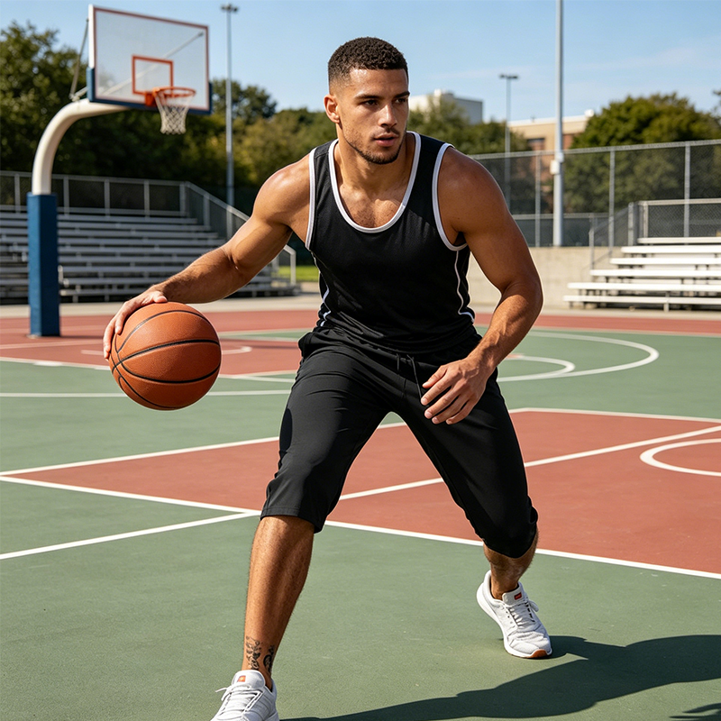 Men's Quick-Dry Sports Capri Pants – Stretchy, Zipper Pockets