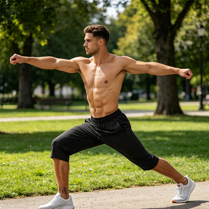 Men's Quick-Dry Sports Capri Pants – Stretchy, Zipper Pockets