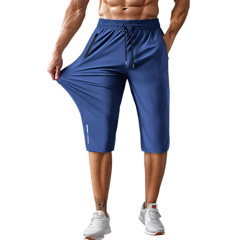 Men's Quick-Dry Sports Capri Pants – Stretchy, Zipper Pockets