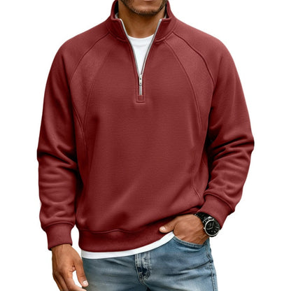 Refined Warmth, Easy Everyday Fit | Men's Half-Zip Stand-Collar Sweatshirt