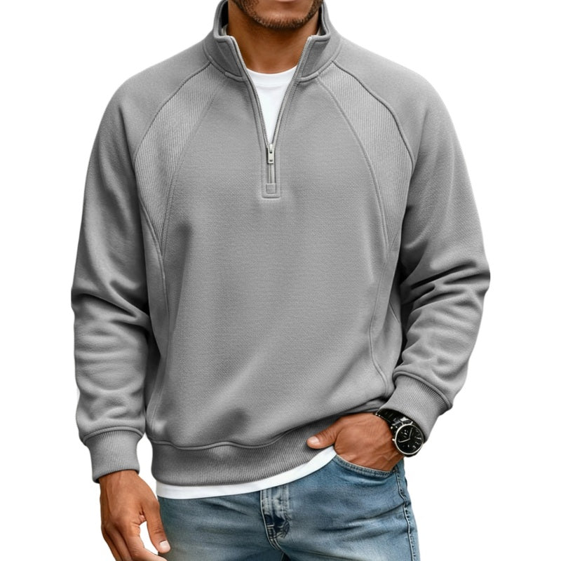 Refined Warmth, Easy Everyday Fit | Men's Half-Zip Stand-Collar Sweatshirt