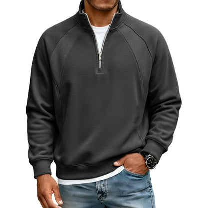 Refined Warmth, Easy Everyday Fit | Men's Half-Zip Stand-Collar Sweatshirt