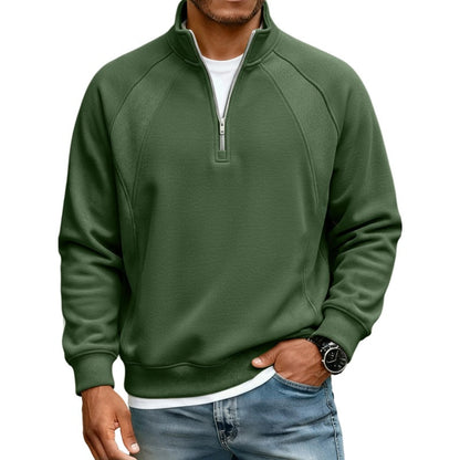 Refined Warmth, Easy Everyday Fit | Men's Half-Zip Stand-Collar Sweatshirt