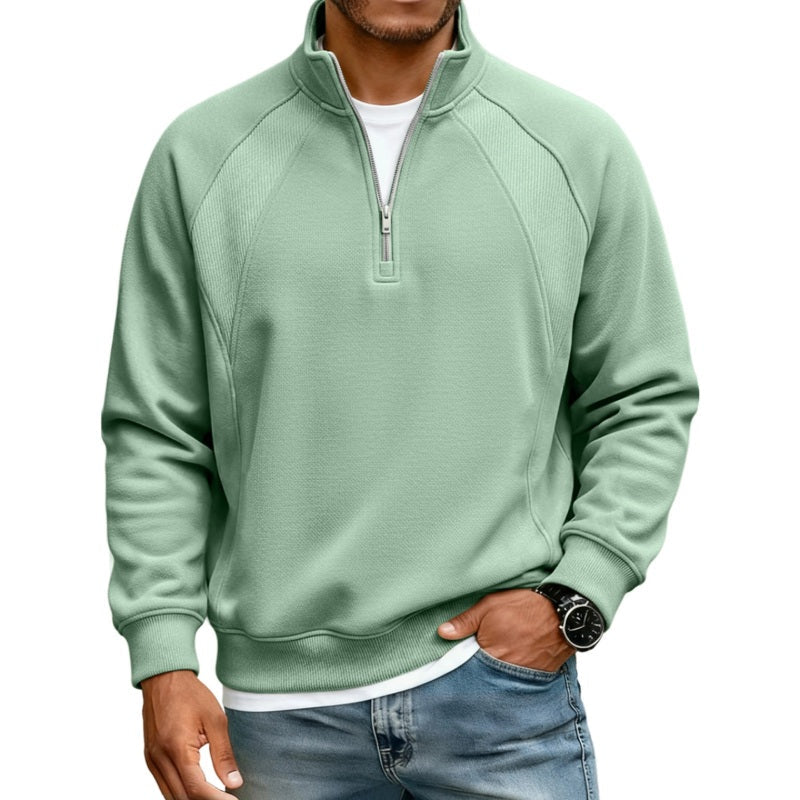 Refined Warmth, Easy Everyday Fit | Men's Half-Zip Stand-Collar Sweatshirt