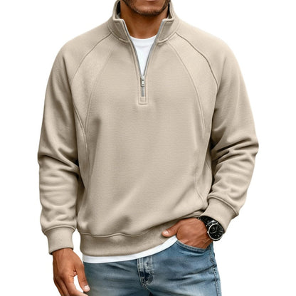 Refined Warmth, Easy Everyday Fit | Men's Half-Zip Stand-Collar Sweatshirt