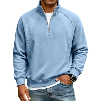 Refined Warmth, Easy Everyday Fit | Men's Half-Zip Stand-Collar Sweatshirt