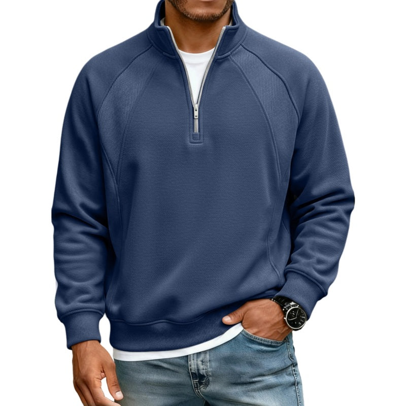 Refined Warmth, Easy Everyday Fit | Men's Half-Zip Stand-Collar Sweatshirt