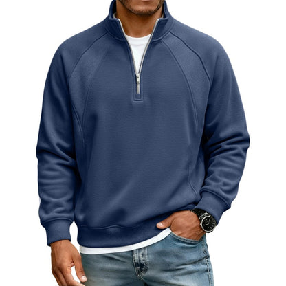 Refined Warmth, Easy Everyday Fit | Men's Half-Zip Stand-Collar Sweatshirt