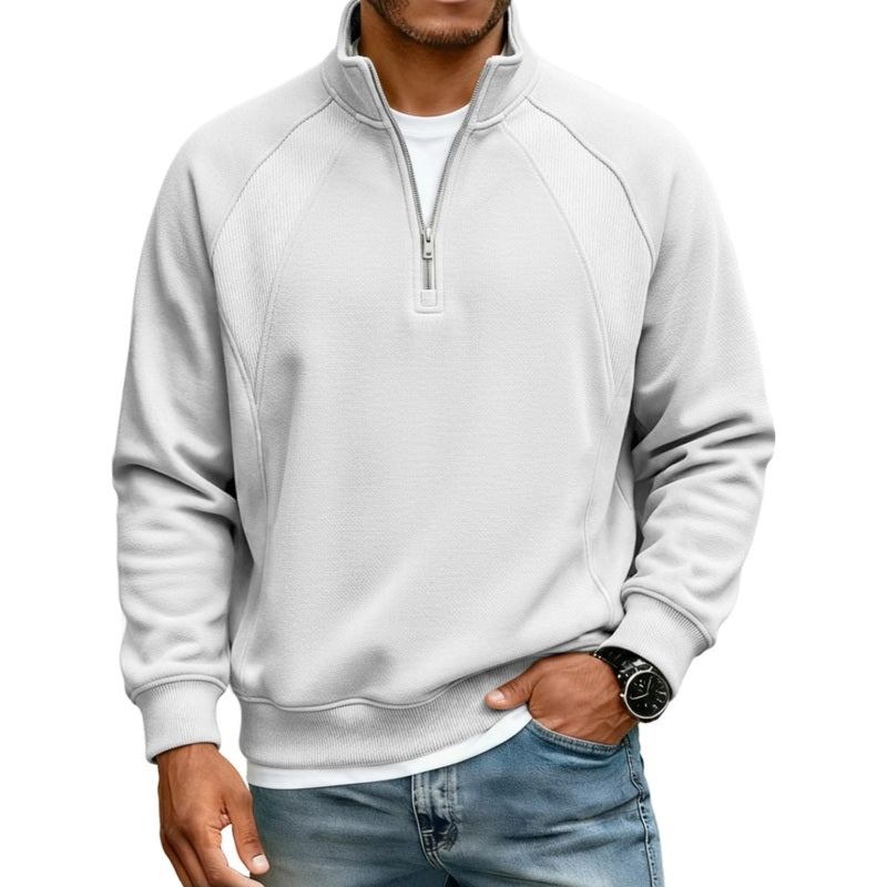 Refined Warmth, Easy Everyday Fit | Men's Half-Zip Stand-Collar Sweatshirt