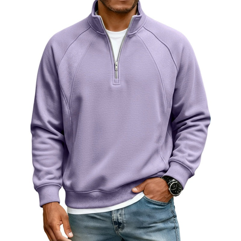Refined Warmth, Easy Everyday Fit | Men's Half-Zip Stand-Collar Sweatshirt