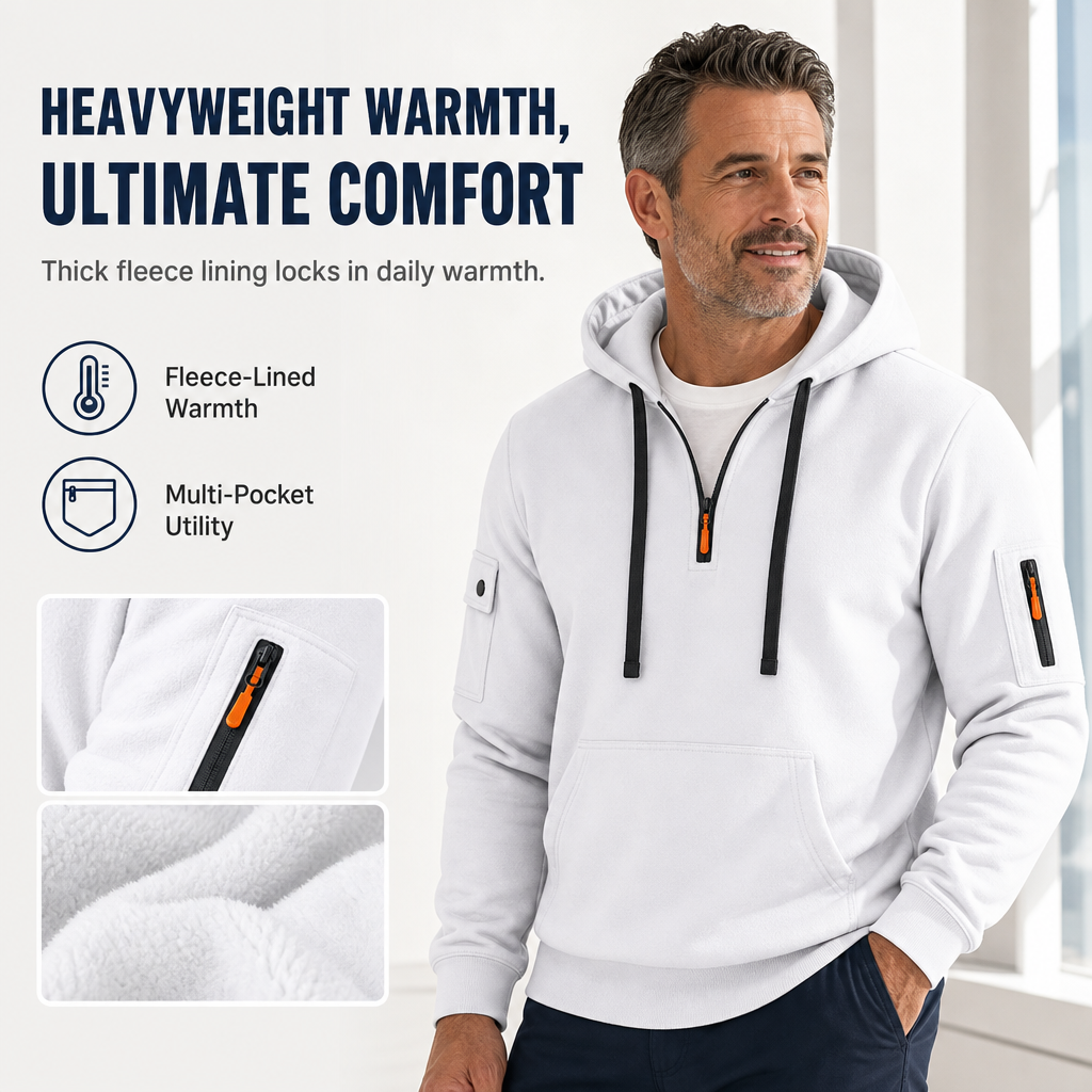 Black Friday Sale:50% OFF🖤Men's Heavyweight Fleece Lined Hooded Sweatshirt