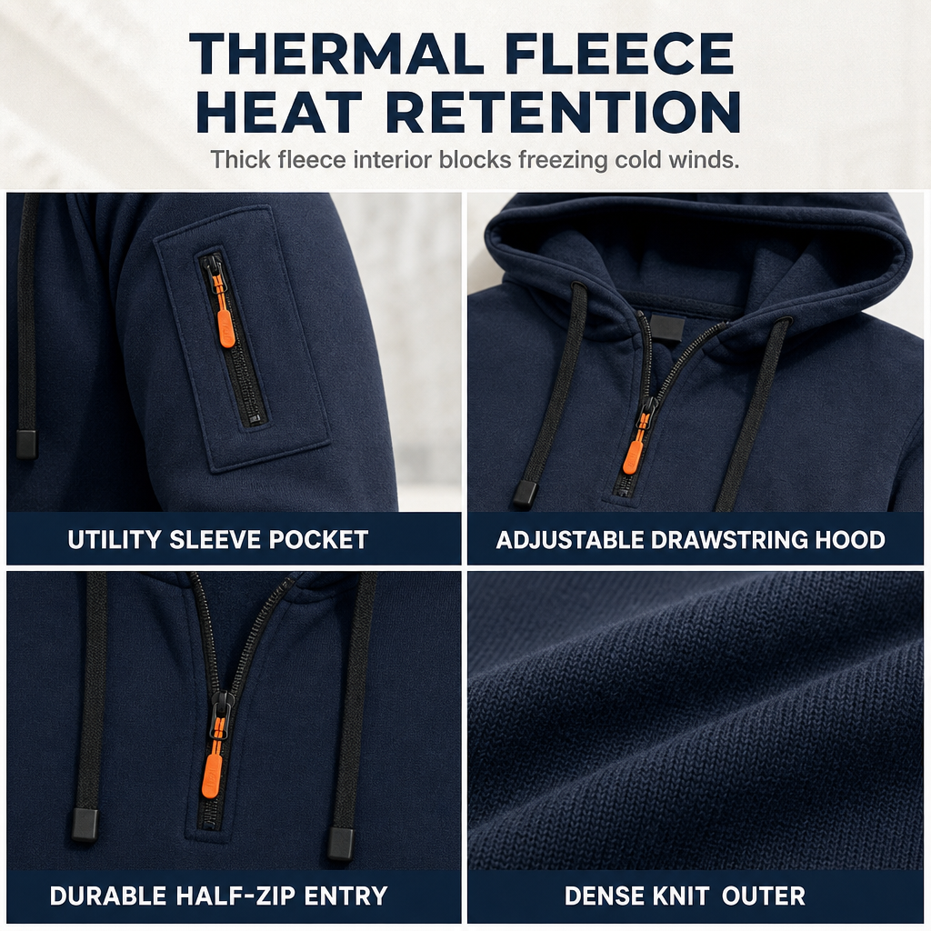 Black Friday Sale:50% OFF🖤Men's Heavyweight Fleece Lined Hooded Sweatshirt