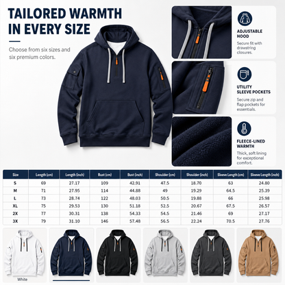 Black Friday Sale:50% OFF🖤Men's Heavyweight Fleece Lined Hooded Sweatshirt