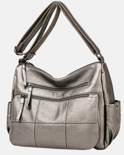 Soft Leather Multi-Compartment Tote