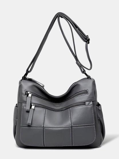 Soft Leather Multi-Compartment Tote